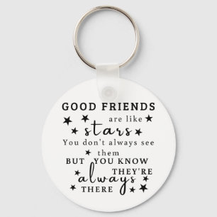Chaveiro Bons Amigos São Como Estrelas: Arte de Citação de