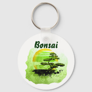 Chaveiro Bonsai Vintage Graphic , Versão Verde com texto