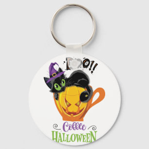 Chaveiro Boo Black Cat, Assustador Pumpkin Café Halloween