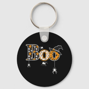 Chaveiro Boo Com Aranhas E Halloween De Bruxas