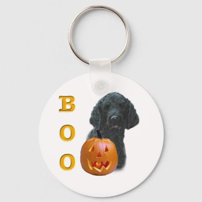 Chaveiro Boo de Poodle Revestido Negro (Frente)