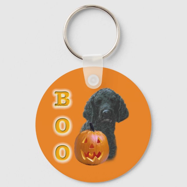 Chaveiro Boo de Poodle Revestido Negro (Frente)