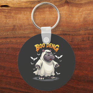 Chaveiro Boo Deng Ghost Baby Pygmy Hippo Moo Deng Halloween