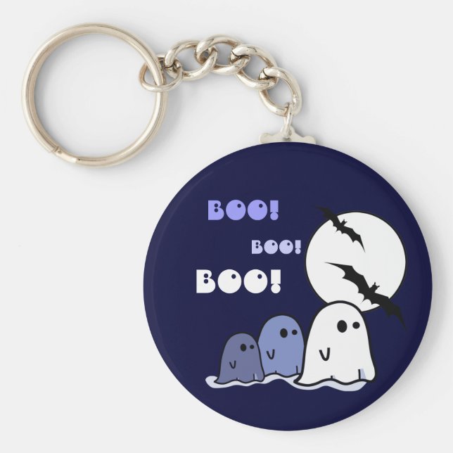 Chaveiro Boo! Engraçado Pequeno Fantasmas Halloween Gift (Frente)