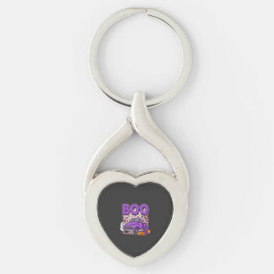 Chaveiro Boo Halloween Caminhão Roxo Fantasma e Abóboras De