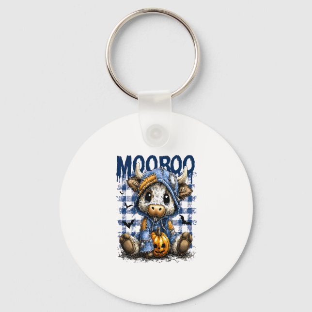 Chaveiro Boo Halloween Spooky Highland Cow (Frente)