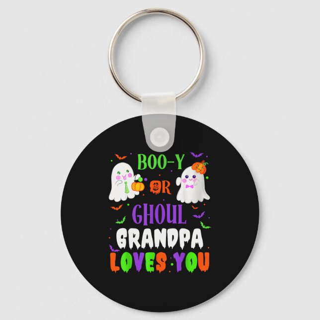 Chaveiro Boo-y Or Ghoul Grandpa Loves You Boo Halloween Bab (Frente)