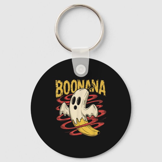 Chaveiro Boonana Cute Ghost Banana Halloween (Frente)