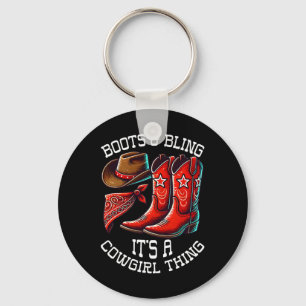 Chaveiro Boots and Bling Cowgirl Rodeo Horseback Wing
