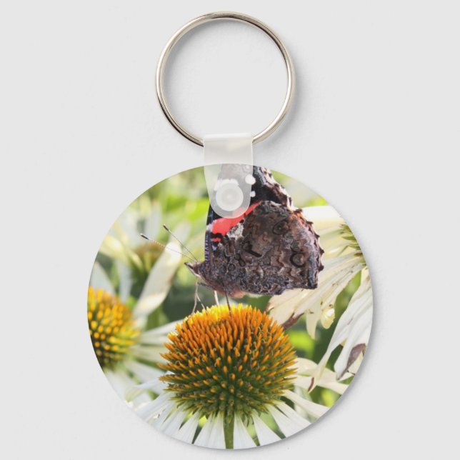 Chaveiro Borboleta Almirante na Flor (Frente)