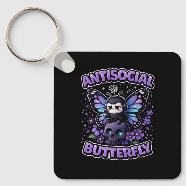 Chaveiro Borboleta Antissocial (Frente)