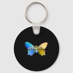 Chaveiro Borboleta Aquarela Bandeira Ukrane Presente Ucrâni