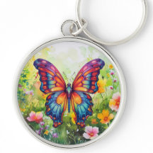 Borboleta Azul Laranja Asas