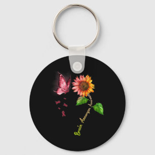 Chaveiro Borboleta Cérebro de Girassol Aneurisma Sensibiliz