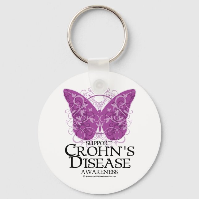 Chaveiro Borboleta da Doença de Crohn (Frente)