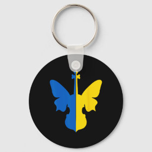 Chaveiro Borboleta da Paz da Ucrânia Violino Bandeira Ucran