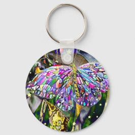 Chaveiro Borboleta de Ano Novo Dourada Folha