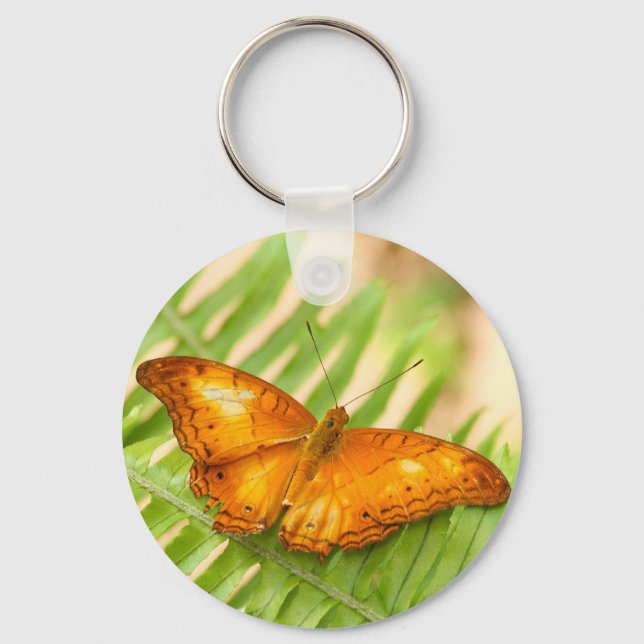 Chaveiro Borboleta de cruzador laranja (Frente)