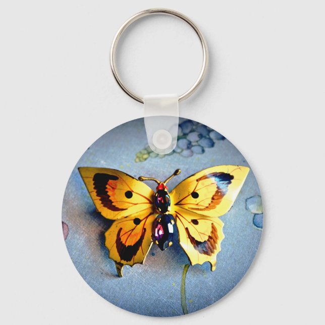 Chaveiro Borboleta de Metal e Joia (Frente)