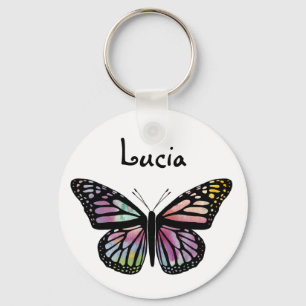 Chaveiro Borboleta de Monarca de Aquarela PERSONALIZA TI