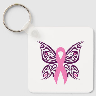 Chaveiro Borboleta de Sensibilização do Cancer da Mama