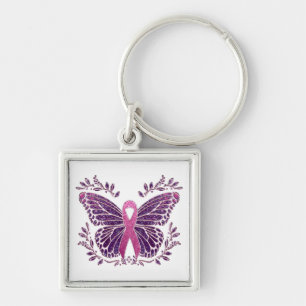 Chaveiro Borboleta de Sensibilização do Cancer da Mama com