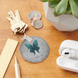 Chaveiro Borboleta de Teal Jeweled