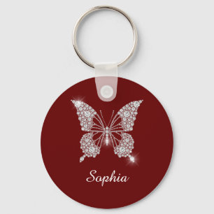 Chaveiro Borboleta Diamante Branca, Nome do Script DIY, Ver