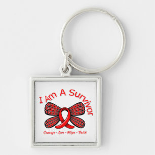 Chaveiro Borboleta do HIV do AIDS eu sou um sobrevivente