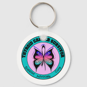 Chaveiro Borboleta do sobrevivente de câncer do tiróide