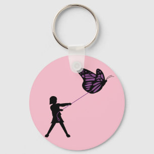 Chaveiro Borboleta em uma corrente chave da trela
