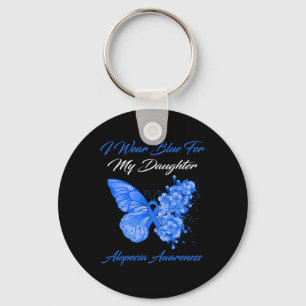 Chaveiro Borboleta Eu Visto Azul Para Minha Filha Alopecia