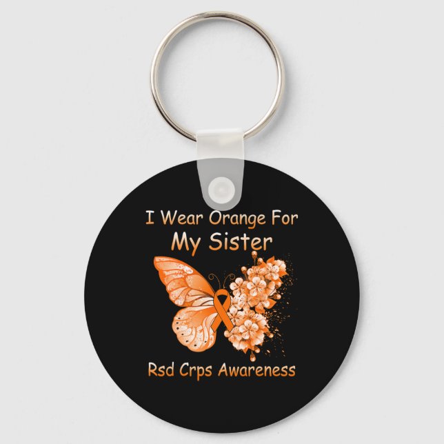 Chaveiro Borboleta Eu Visto Laranja Para Minha Irmã RSD CRP (Frente)