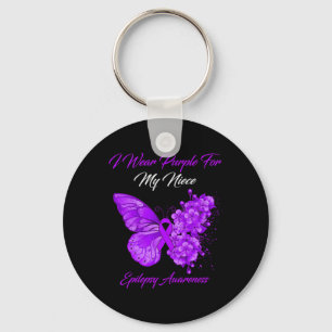 Chaveiro Borboleta Eu Visto Roxo Para Minha sobrinha Epilep