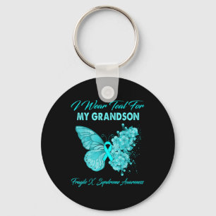 Chaveiro Borboleta Eu Visto Teal Para Meu Avô Frágil X Sy