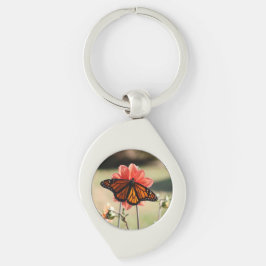 Chaveiro Borboleta Monarca em Dahlia