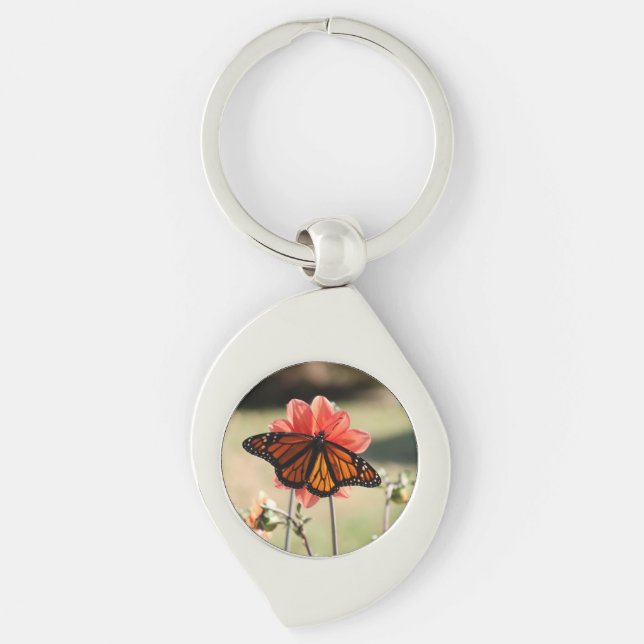 Chaveiro Borboleta Monarca em Dahlia (Frente)