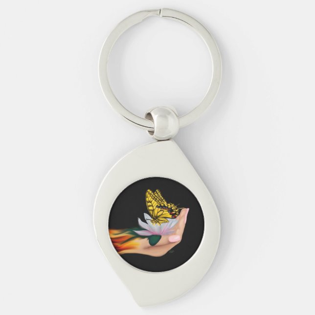 Chaveiro Borboleta no Lotus Bloom (Frente)