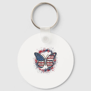 Chaveiro Borboleta Patriótica Desenho Vetorial de Gravura V