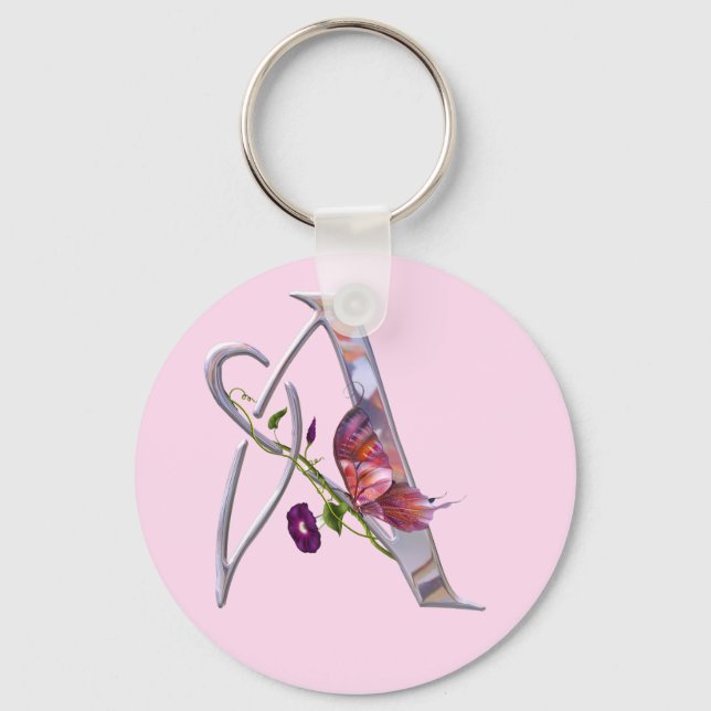 Chaveiro Borboleta precioso Inicial A (Frente)