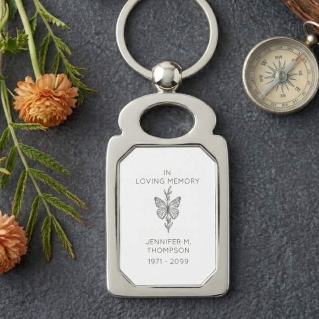 Chaveiro Borboleta Premium Personalizável Em Memória Amada (Premium Customizable In Loving Memory Butterfly Keychain
)