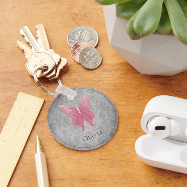 Chaveiro Borboleta Rosa (Mesa)