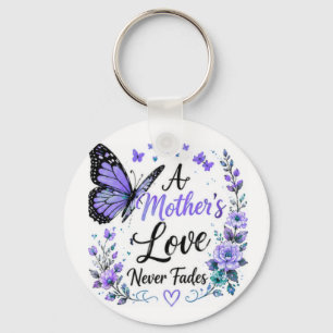 Chaveiro Borboleta Roxa O Amor de uma Mãe Nunca Desvanece