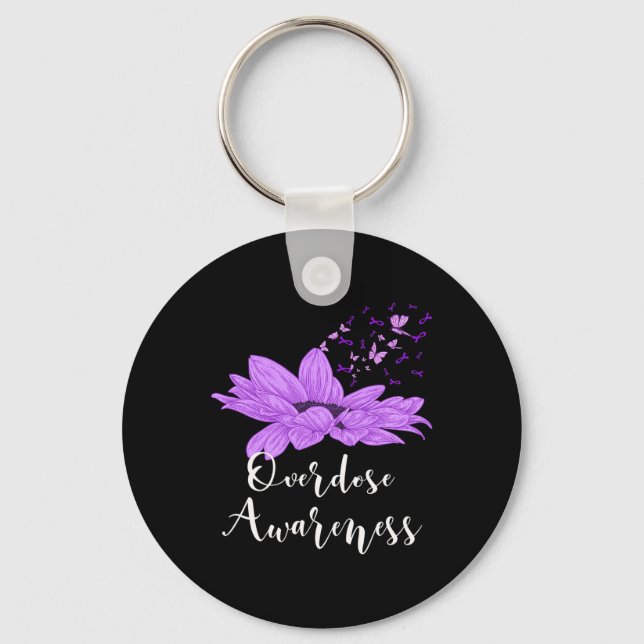 Chaveiro Borboleta Roxo Fita Roxo Awarene Sobredosagem de G (Frente)