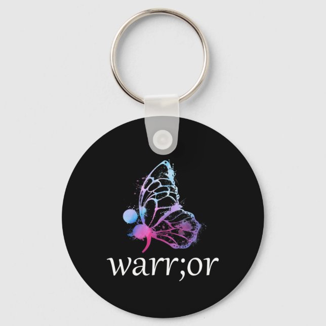 Chaveiro Borboleta Semicolon Warrior e Prevenção ao Suicídi (Frente)