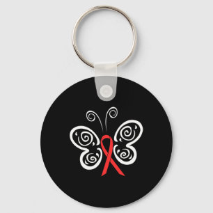 Chaveiro Borboleta Vermelha Cancer VIH SIDA Awarene