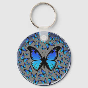Chaveiro borboletas azuis