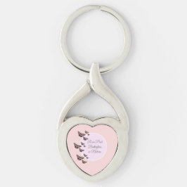 Chaveiro borboletas cor-de-rosa rosa