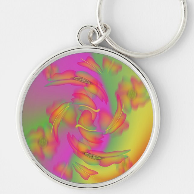 Chaveiro Borboletas e flores (Frente)