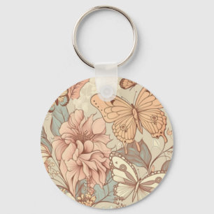 Chaveiro Borboletas e flores